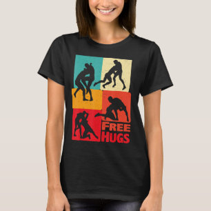 Wrestling Geschenke - Funny Free Hugs Wrestling -  T-Shirt