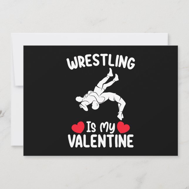Wrestling ist mein Valentinstag Sport Einladung (Vorderseite)