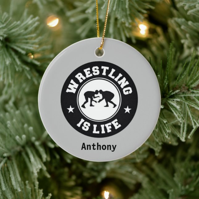 Wrestling ist Weihnachten im Leben Keramik Ornament (Baum)