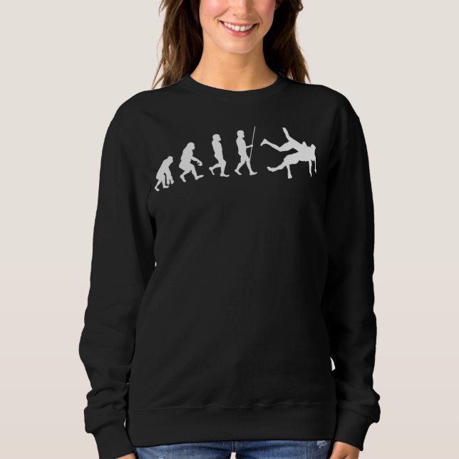 Wrestling Judo Wrestler Human Evolution Sweatshirt (Vorderseite)