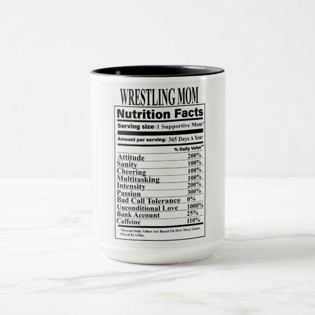 Wrestling Mama Ernährung Fakten Tasse (Zentrum)