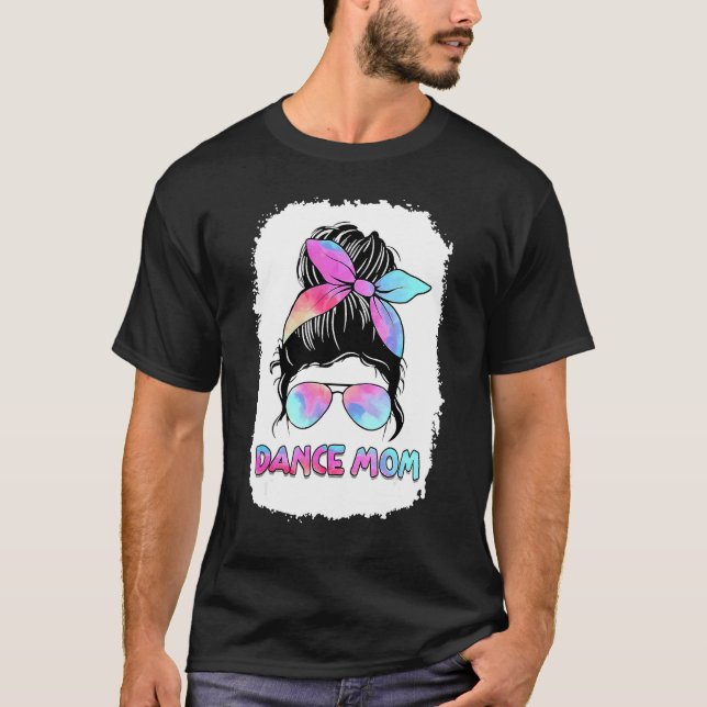 Wrestling Mama Leben gebleicht Messy Bun Hair Moth T-Shirt (Vorderseite)
