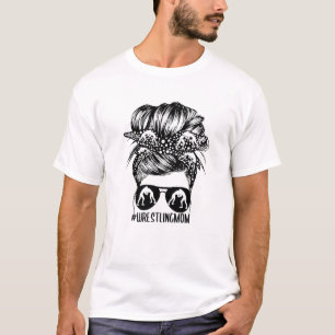 Wrestling Mama Messy Bun Sport Mama Leben T-Shirt