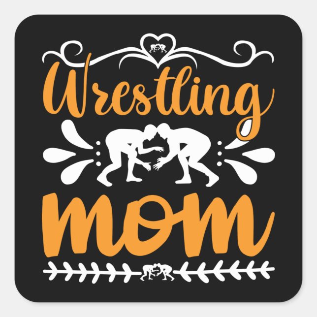 Wrestling Mama Quadratischer Aufkleber (Vorderseite)