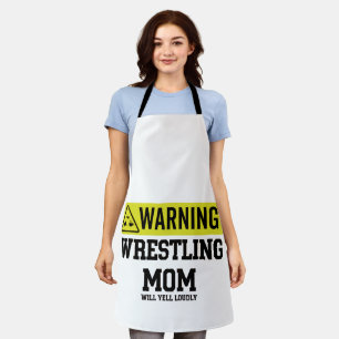 Wrestling-Mama-Warnschild Wird Laut Schreien Gif Schürze