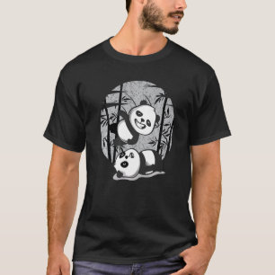 Wrestling Pandas Chinesischer Bambus essen Tiere s T-Shirt