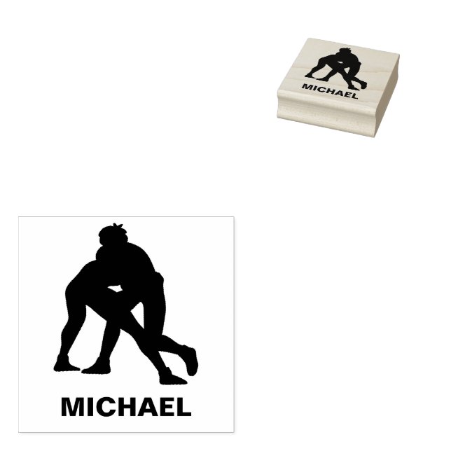 Wrestling Personalisierter Name Gummistempel (Stempel)