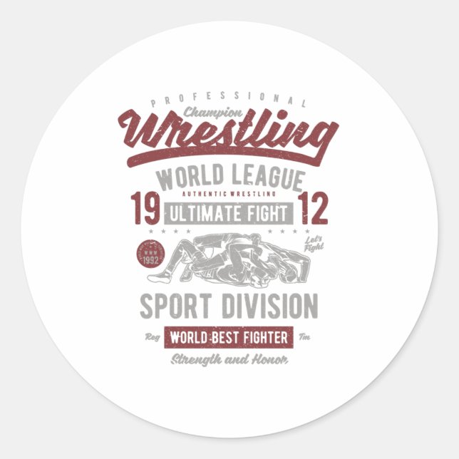 Wrestling Runder Aufkleber (Vorderseite)