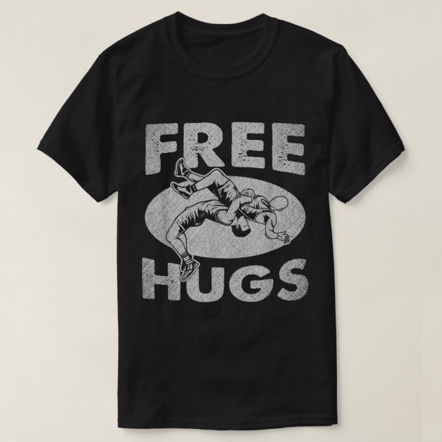 Wrestling Shirts  Funny Free Hugs Wrestling  (Design vorne)