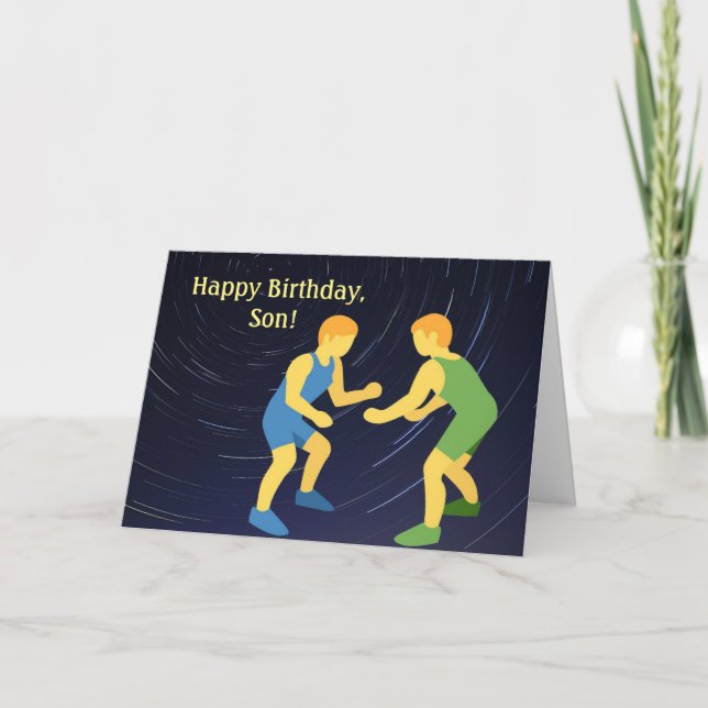 WRESTLING SON BIRTHDAY CARD DANKESKARTE (Vorderseite)
