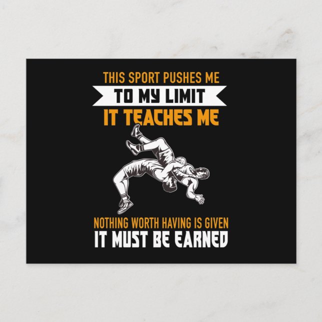 Wrestling Sports Limit Earned Martial Arts Postkarte (Vorderseite)