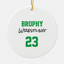 Wrestling Sports SCHOOL Colors SPORT NUMMER JAHR Keramik Ornament