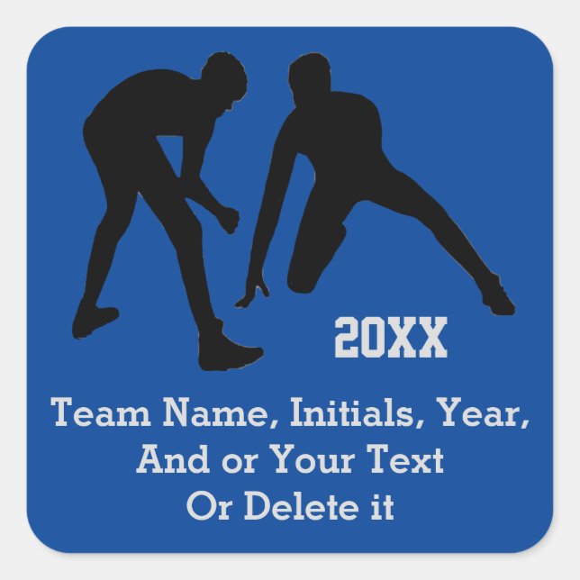 Wrestling-Sticker mit Text- und Teamfarben Quadratischer Aufkleber (Vorderseite)