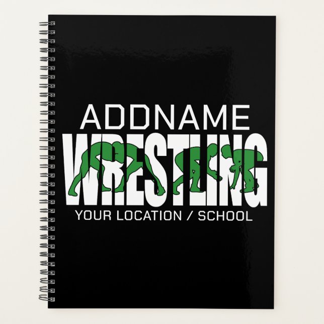 Wrestling Team ADD TEXT School Athlete Wrestler Planer (Vorderseite)