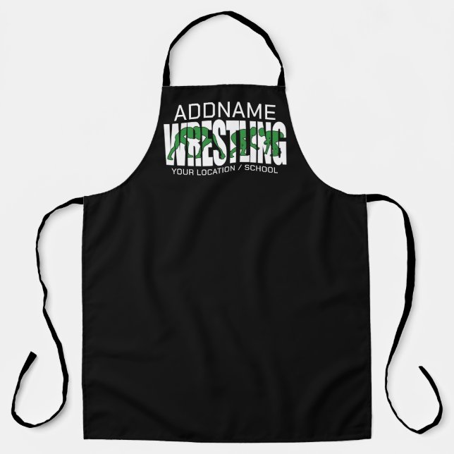 Wrestling Team ADD TEXT School Athlete Wrestler Schürze (Vorderseite)