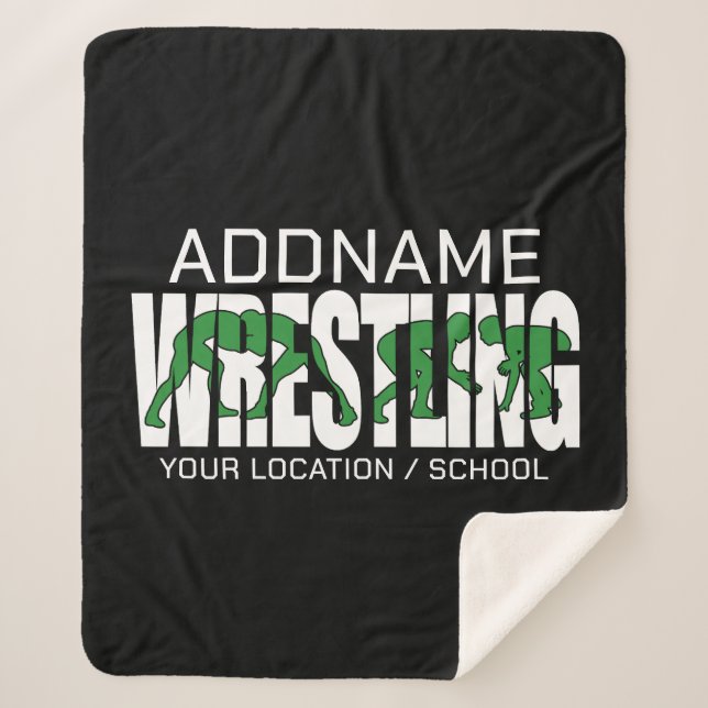 Wrestling Team ADD TEXT School Athlete Wrestler Sherpadecke (Vorderseite)