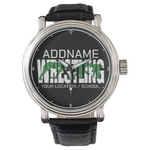 Wrestling Team ADD TEXT School Varsity Wrestler Armbanduhr