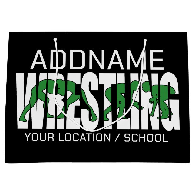 Wrestling Team ADD TEXT School Varsity Wrestler Große Geschenktüte (Vorderseite)