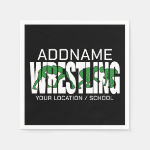 Wrestling Team ADD TEXT School Varsity Wrestler Serviette