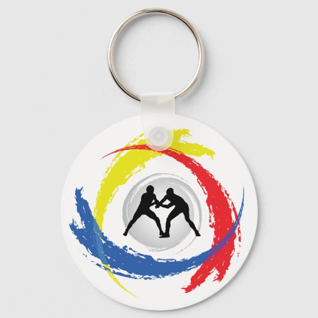 Wrestling Tricolor Emblem Schlüsselanhänger (Vorderseite)