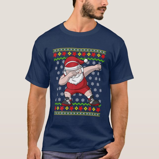 Wrestling Uggly Christmas Wrestler Weihnachtsmann- T-Shirt (Vorderseite)