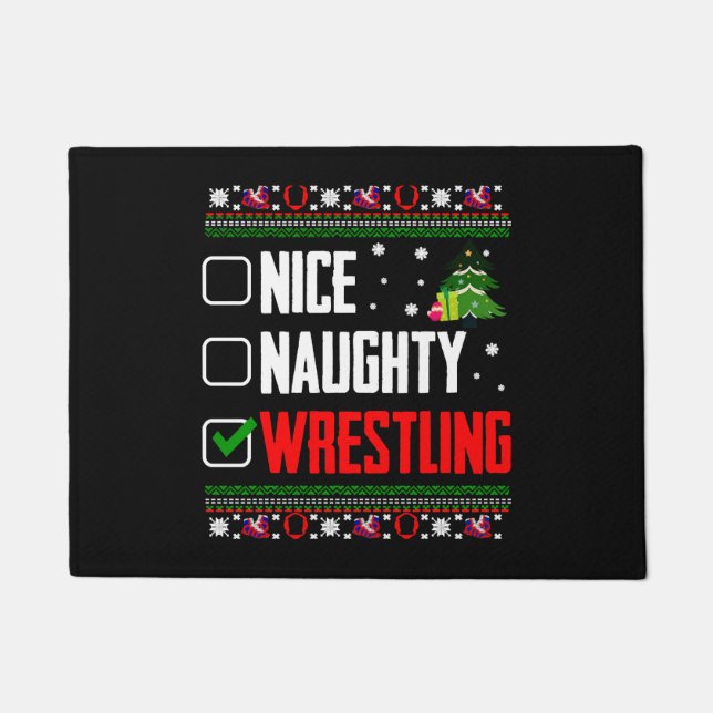 Wrestling Ugly Christmas Fußmatte (Vorderseite)