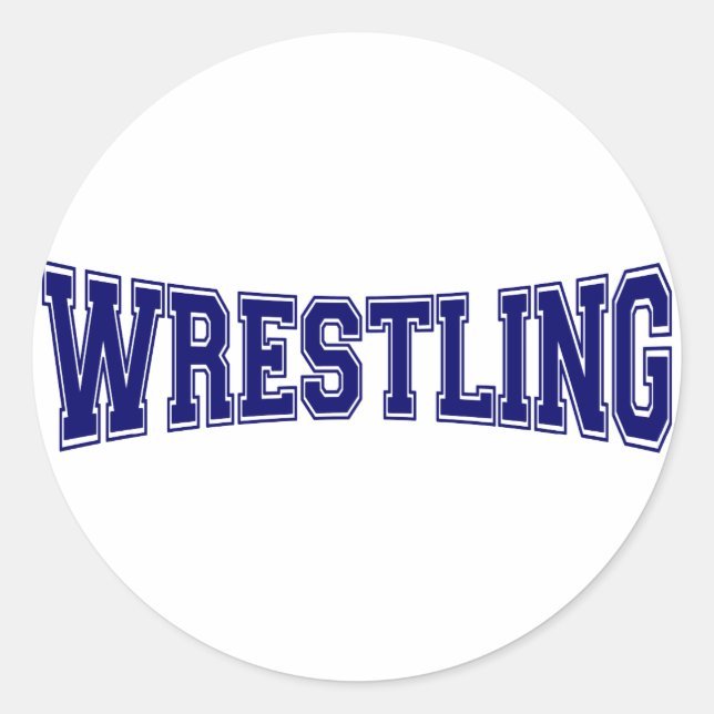 Wrestling University Style Runder Aufkleber (Vorderseite)
