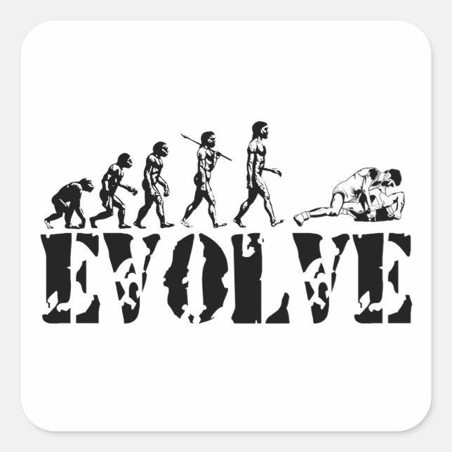Wrestling Wrestler Grappling Sportliche Evolution  Quadratischer Aufkleber (Vorderseite)