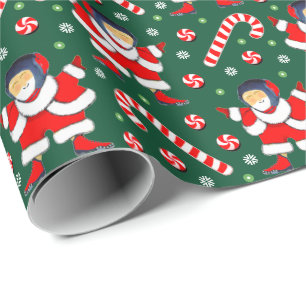 Wrestling Wrestler Weihnachtsgeschenk Geschenkpapier