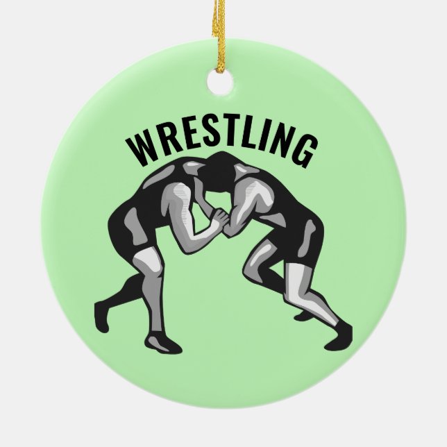 Wrestling Wrestlers Design Keramik Ornament (Hinten)