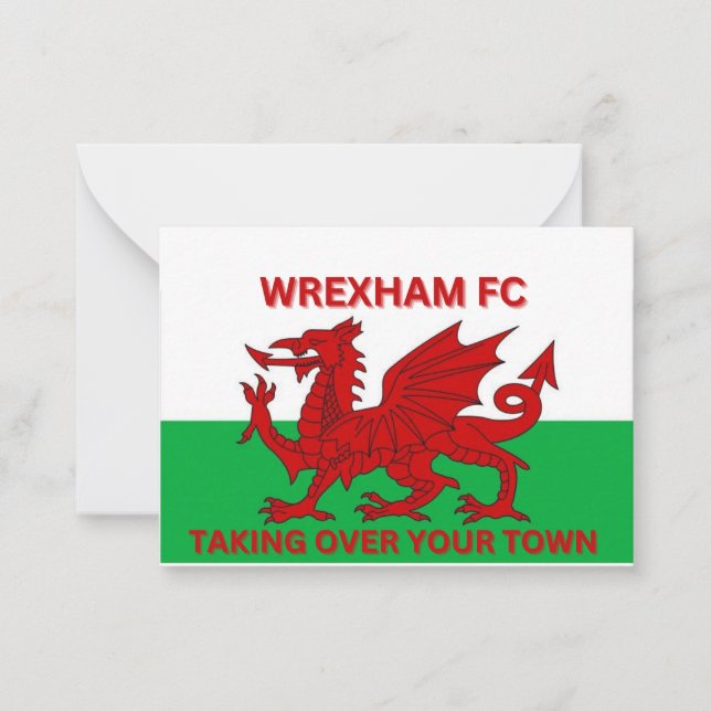 Wrexham Fc übernimmt die Stadt Mitteilungskarte (Vorderseite)