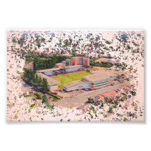 Wrexham-Stadion-Architektur-Aquarell-Kunst