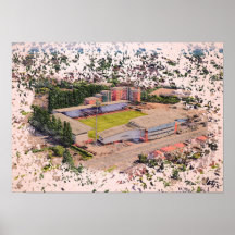 Wrexham-Stadion-Architektur Aquarell-Kunst