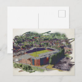 Wrexham-Stadion-Architektur Aquarell-Kunst Postkarte