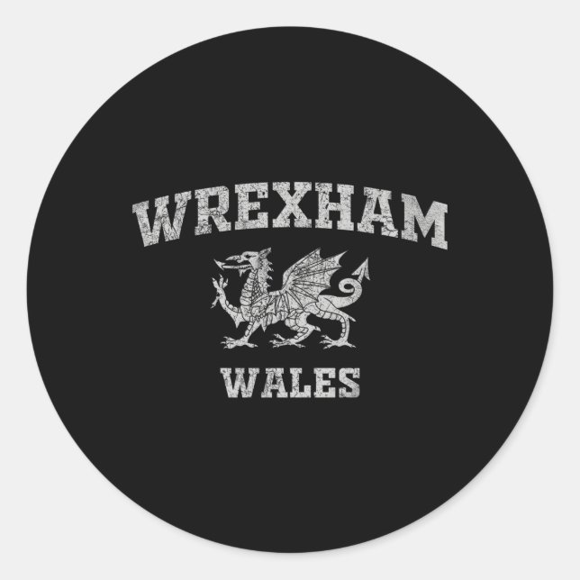 Wrexham Wales Runder Aufkleber (Vorderseite)