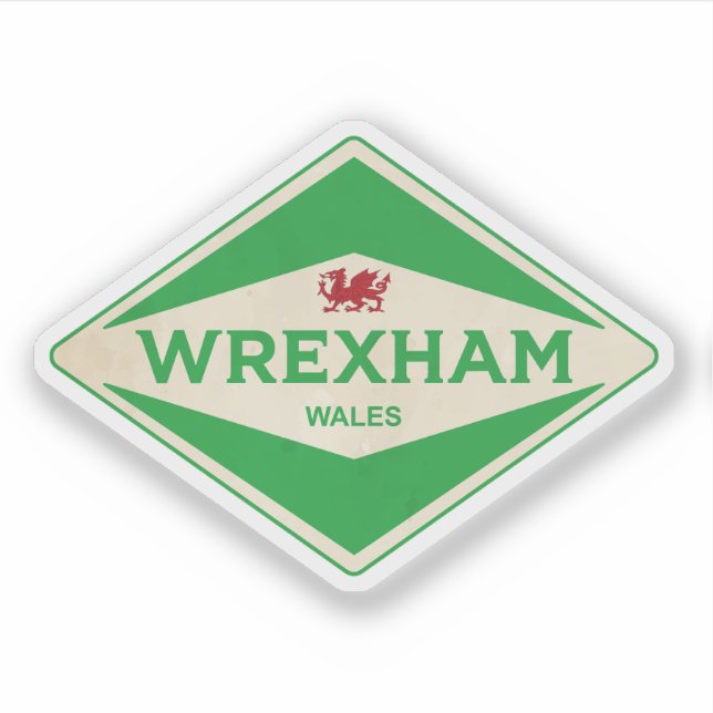 Wrexham Wales Vintag Aufkleber (Vorderseite)