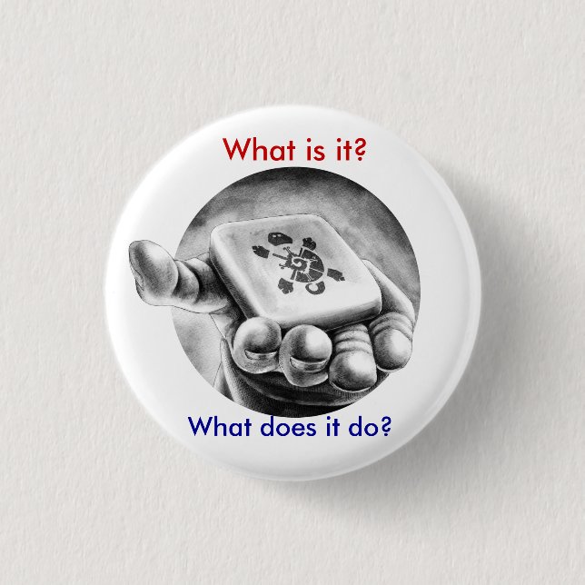 Wright auf Zeit-Büchern - mysteriöser Button (Vorderseite)