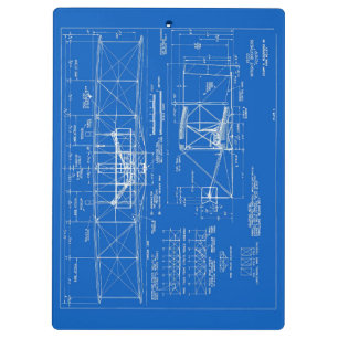 Wright Bros. "Flyer"-Bauplan 1903 Klemmbrett