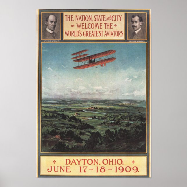 Wright Brothers Flugzeug Poster (Vorne)