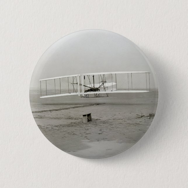 Wright Brothers Flyer Erster Flug Flugmaschine Luf Button (Vorderseite)