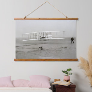 Wright Brothers Flyer Erster Flug Flugmaschine Luf Wandteppich Mit Holzrahmen