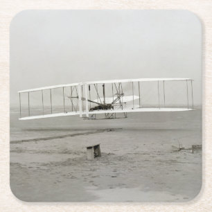 Wright Brothers Flyer Erster Flug Flugverkehr Luft Rechteckiger Pappuntersetzer