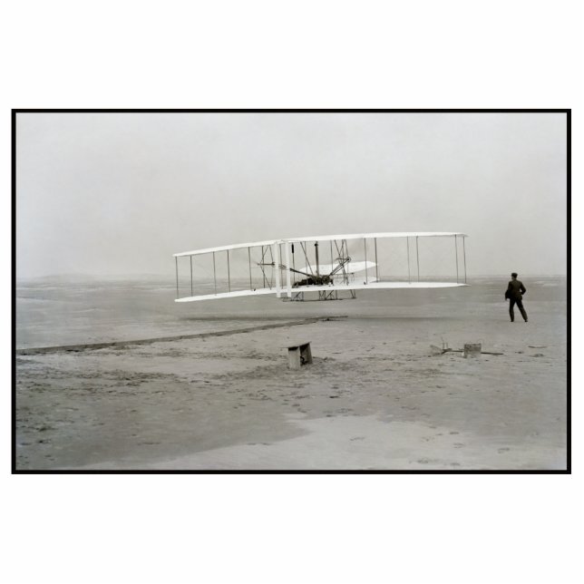 Wright Brothers Flyer First Flugzeug Flight Aviati Fotoskulptur Magnet (Vorne)
