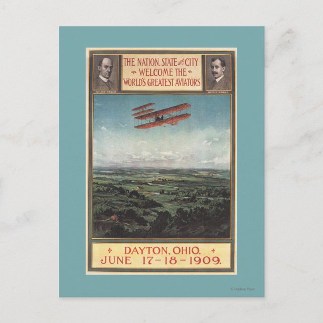 Wright-Brüder-Flugzeug Postkarte (Vorderseite)