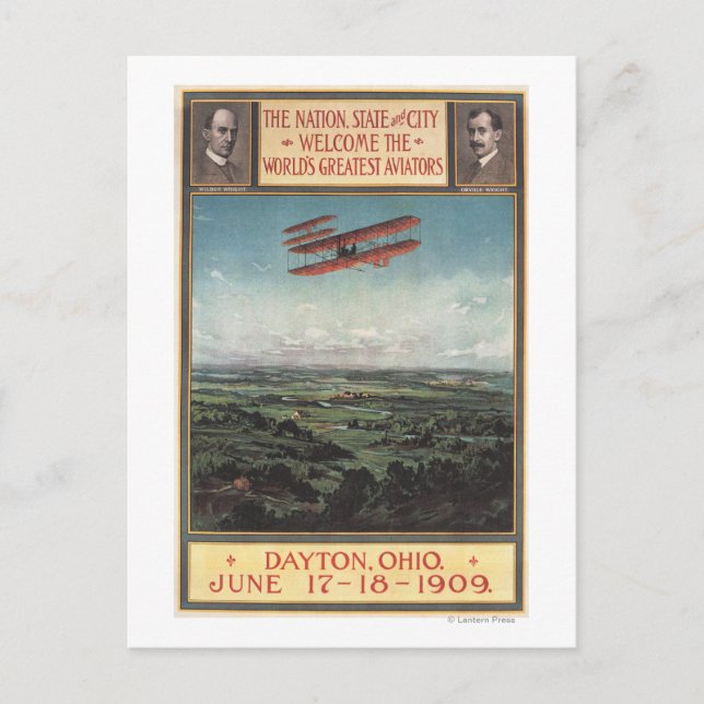 Wright-Brüder-Flugzeug Postkarte (Vorderseite)