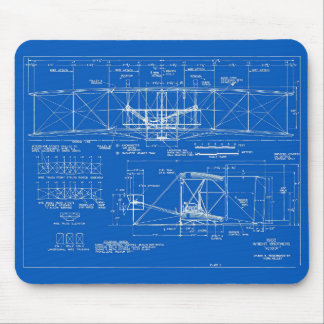 Wright-Brüder "Flyer"-Bauplan 1903 Mousepad