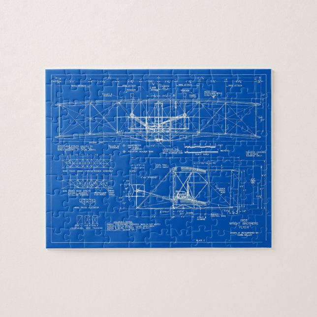 Wright-Brüder "Flyer"-Blaupause 1903 (Horizontal)