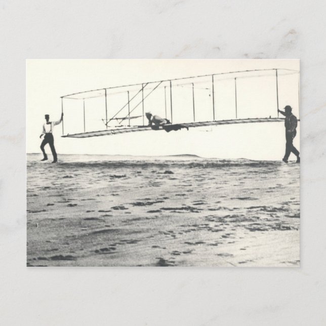 Wright-Brüder-Gleitertest Postkarte (Vorderseite)