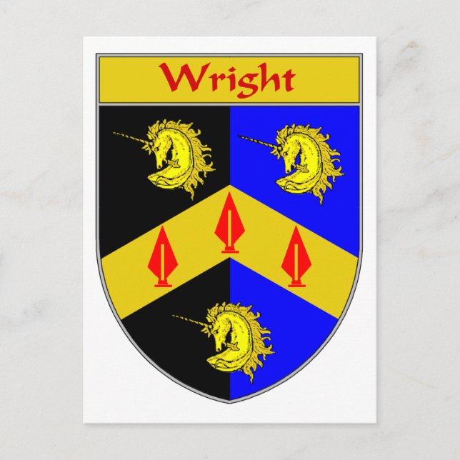Wright Coat of Arms/Familienwappen Postkarte (Vorderseite)