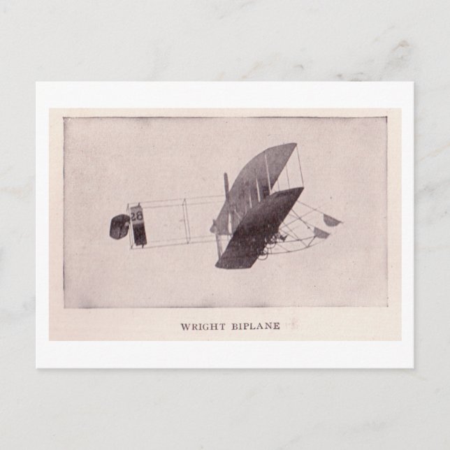 Wright-Doppeldecker Postkarte (Vorderseite)